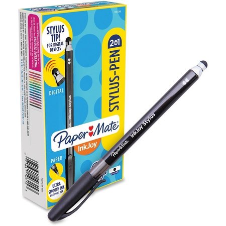 Paper Mate Stylus Ballpoint Pen, 1.0mm, 12/DZ, Black 12PK PAP1951348